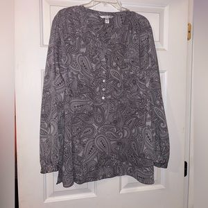Gray and black paisley shirt